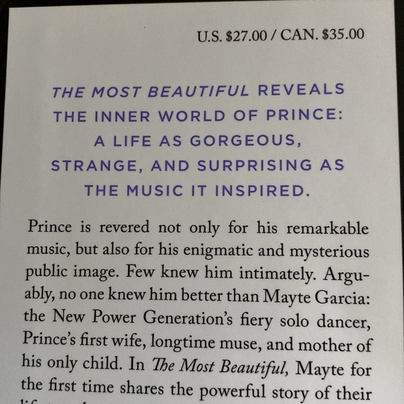 EUC Hardcover book "The Most Beautiful - My Life with Prince” by Mayte García - Picture 5 of 11